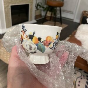 Anthropologie Botanica sugar bowl with lid and spoon. New!